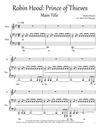 Main Title-prince Of Thieves (arr. Marie-Ève Mainguy)