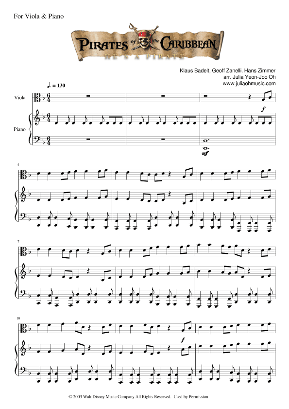 He's A Pirate (arr. Julia Yeon-Joo Oh)