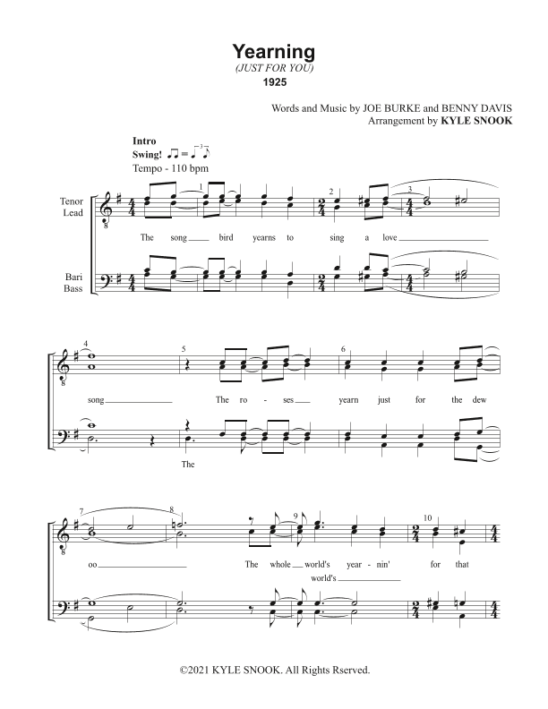 Yearning (Just for You) (arr. Kyle Snook)