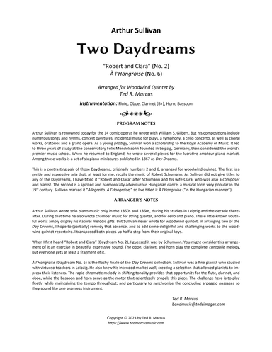Two Daydreams for Woodwind Quintet (arr. Ted R. Marcus)