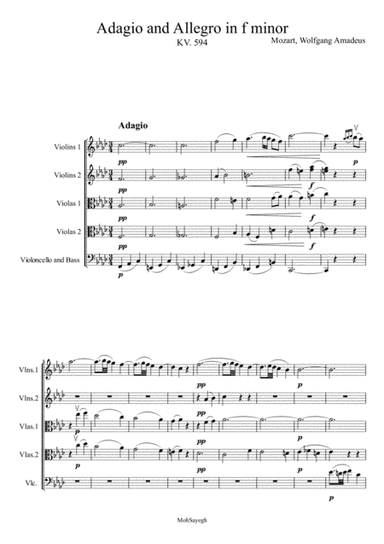 Adagio and Allegro, KV. 594 for string orchestra (arr. Mohamed Elsaygh)