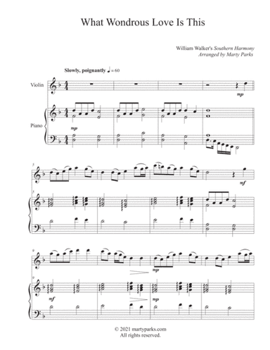 What Wondrous Love Is This (Violin-Piano) (arr. Marty Parks)