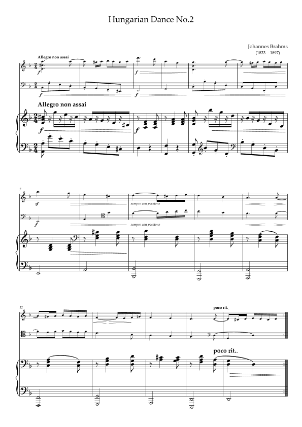 Hungarian Dance No 2 (arr. Unknown)