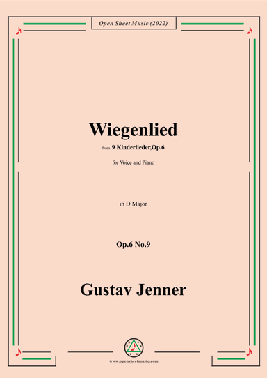 Jenner-Wiegenlied,in D Major,Op.6 No.9 (arr. OSM Press)