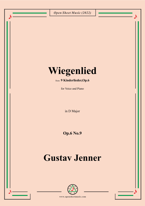 Jenner-Wiegenlied,in D Major,Op.6 No.9 (arr. OSM Press)