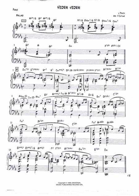 Vedrai Vedrai (arr. Paolo Catone)