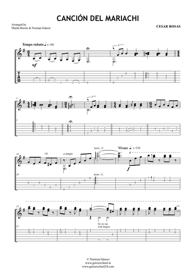 Cancion Del Mariachi (arr. Guitarschool.at - Norman Gänser/ Martin Boras)