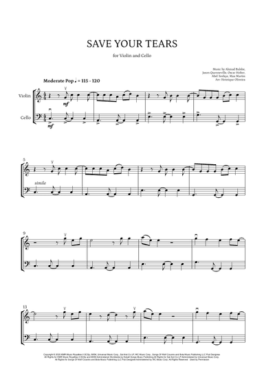 Save Your Tears (arr. Henrique Oliveira)