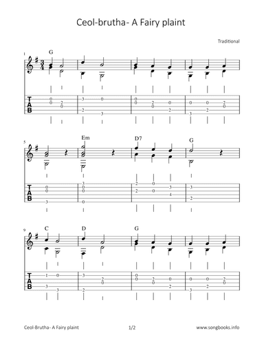 Ceol brutha - a Fairy plaint (arr. Bettina Schipp)