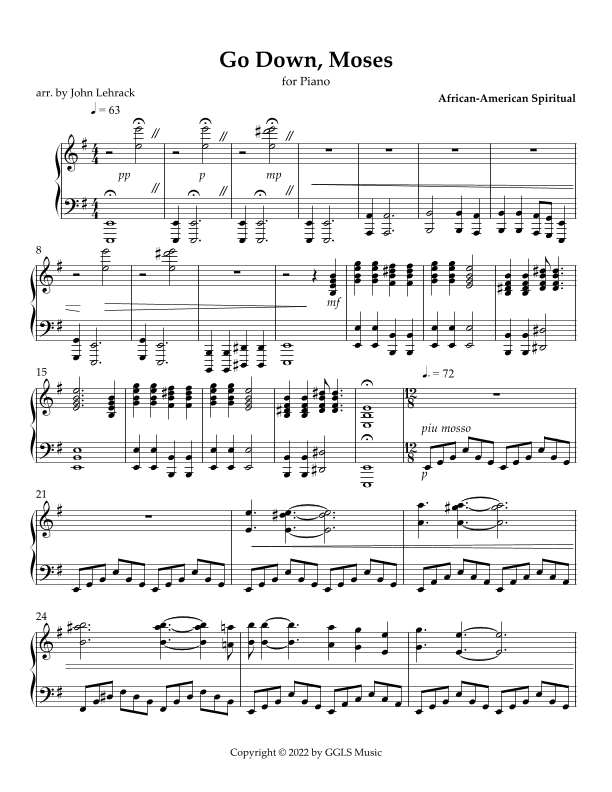 Go Down, Moses (arr. John Lehrack)