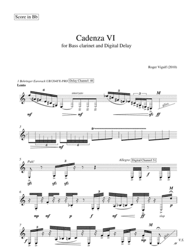 Cadenza VI for Solo Bass Clarinet