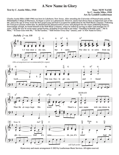 A New Name in Glory (arr. Lyndell Leatherman)