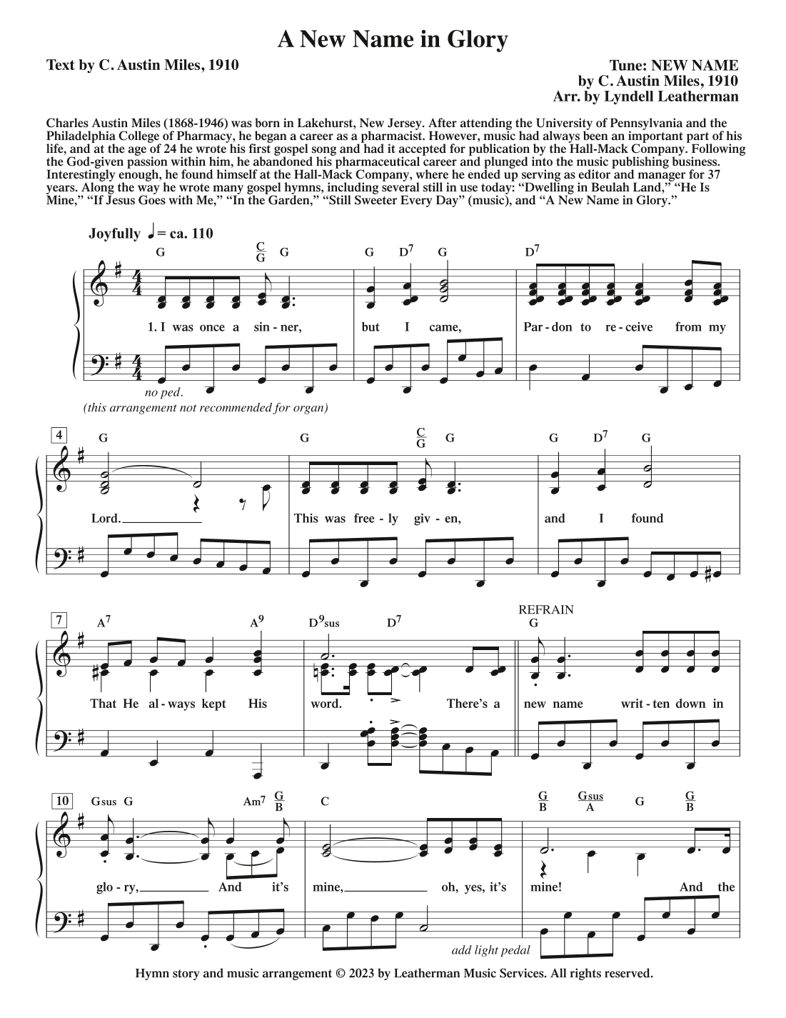 A New Name in Glory (arr. Lyndell Leatherman)