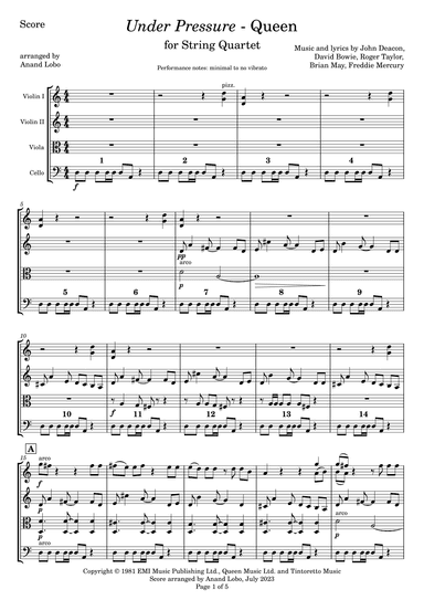Under Pressure (arr. Anand Lobo)