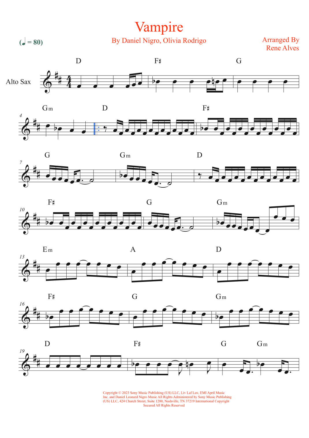 Vampire (arr. Rene Alves)