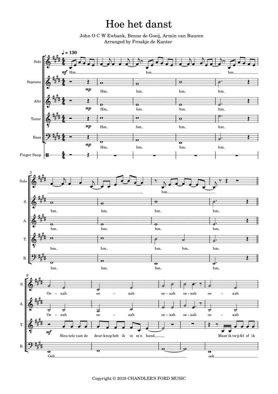 Hoe Het Danst (arr. Froukje de Kanter)