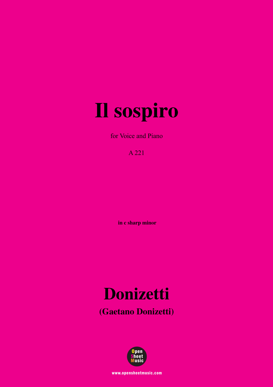 Donizetti-Il sospiro,in c sharp minor,for Voice and Piano (arr. MSM)
