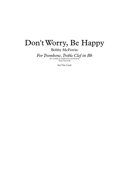 Don't Worry, Be Happy (arr. Tim Curd)