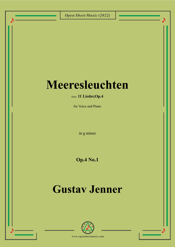 Jenner-Meeresleuchten,in g minor,Op.4 No.1 (arr. OSM Press)