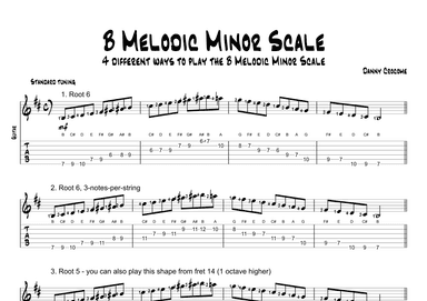 B Melodic Minor Scale (4 Ways to Play)