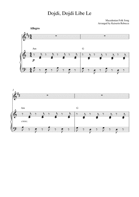 Dojdi, Dojdi Libe Le (arr. Kaiserin Rebecca)