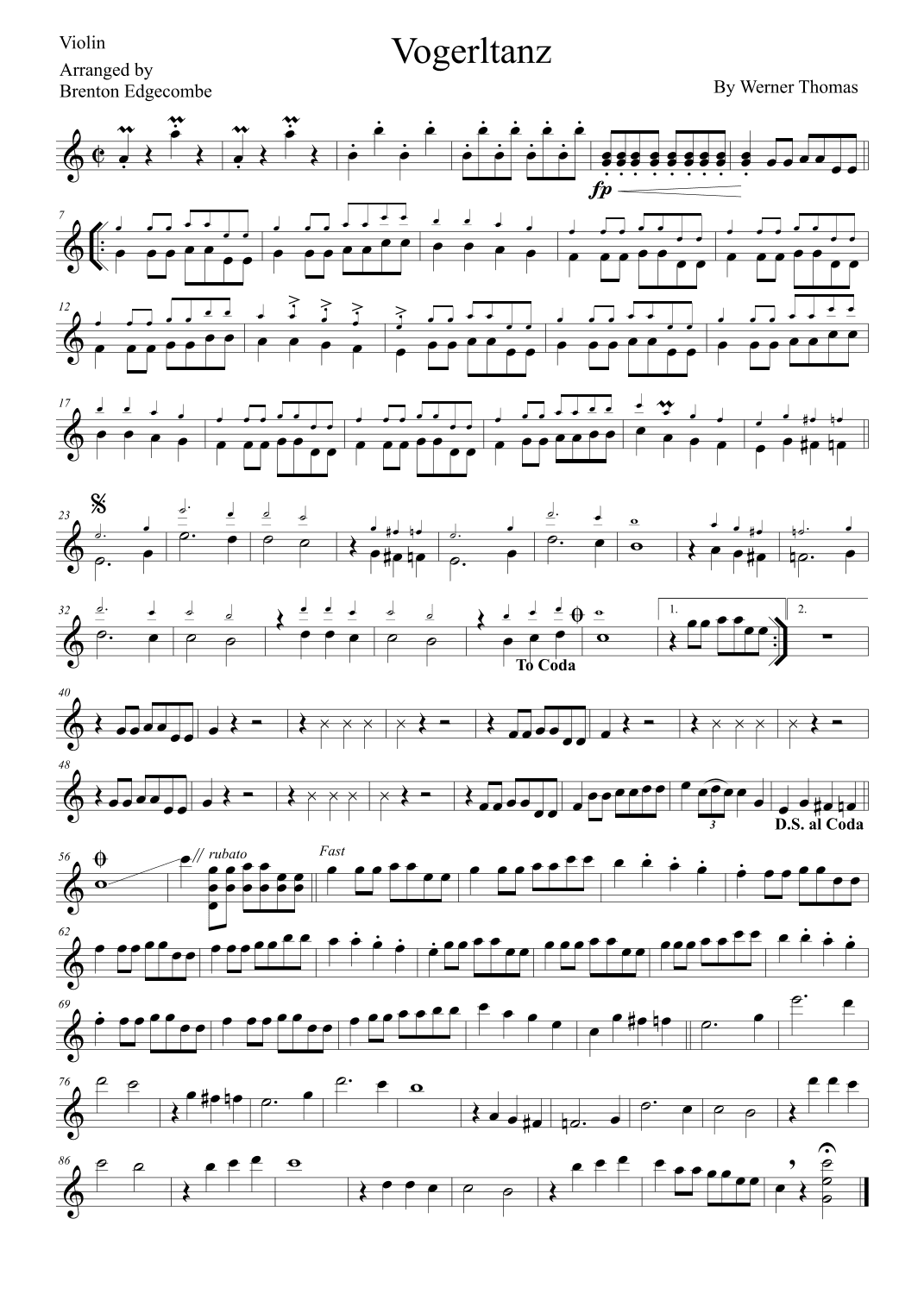 Vogerltanz (arr. Adelaide String Duo)