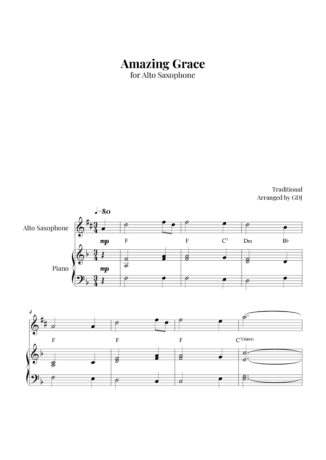 Amazing Grace (arr. GDJ)