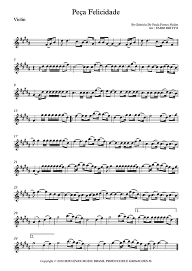 Peca Felicidade (arr. Fabio Britto)