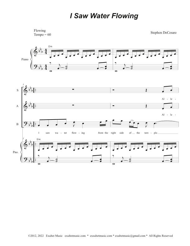 I Saw Water Flowing (SATB)