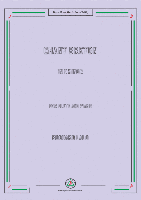 Lalo-Chant breton, for Flute and Piano (arr. MSM)