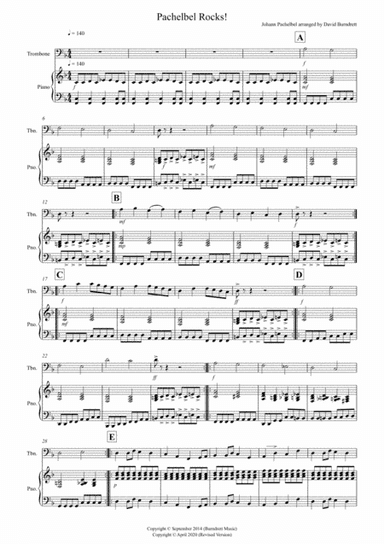 Pachelbel Rocks! for Trombone and Piano (arr. David Burndrett)