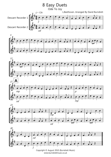 8 Duets for Descant Recorder (arr. David Burndrett)