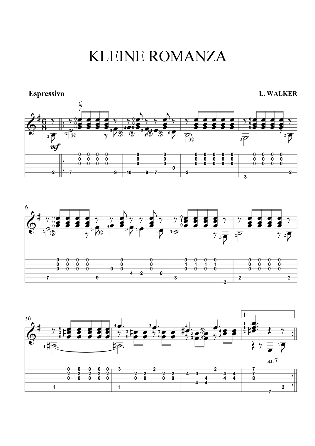 Kleine Romanze (arr. Matamedia Music)