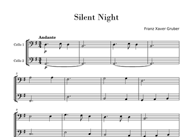 Silent Night (Easy Cello Duet) (arr. Gisele Sant'Ana)
