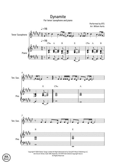 Dynamite (arr. Willem Aarts)