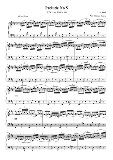 Prelude and Fugue in D major BWV 850 (arr. Thomas Jancso)