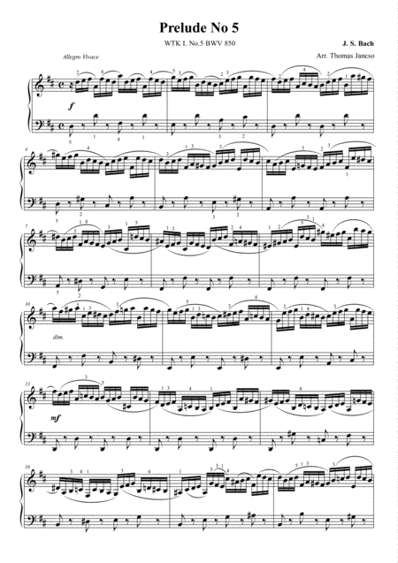 Prelude and Fugue in D major BWV 850 (arr. Thomas Jancso)