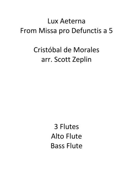 Lux Aeterna (arr. Scott Zeplin)