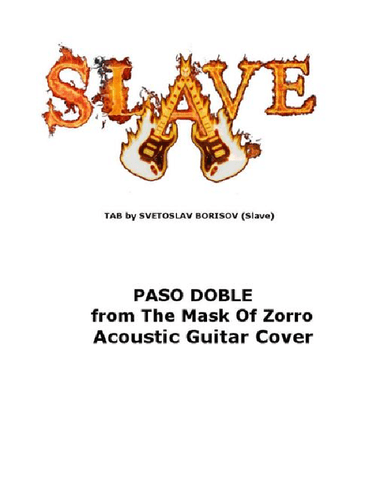 PASO DOBLE from MASK Of Zorro Acoustic Guitar Cover  by SLAVE (arr. SLAVE)