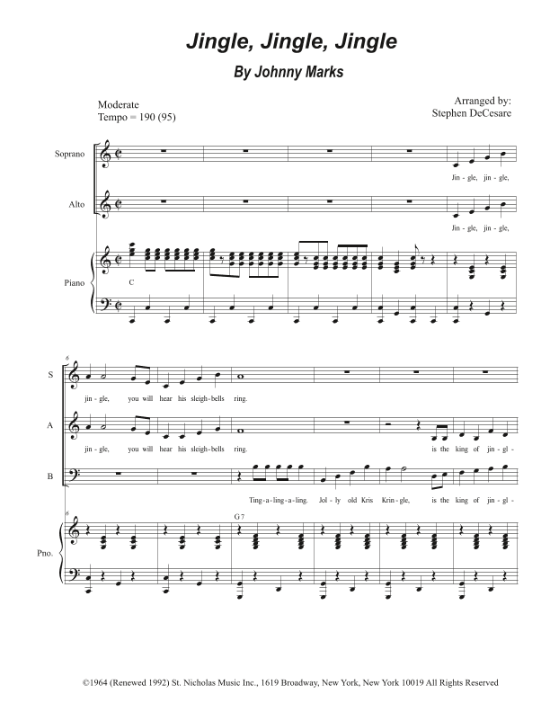 Jingle, Jingle, Jingle (arr. Stephen DeCesare)