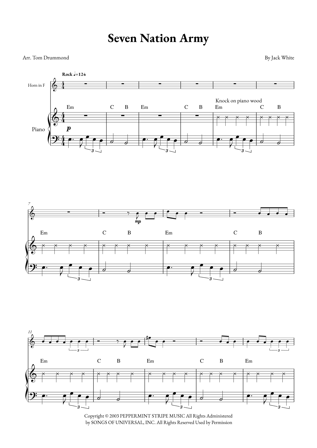 Seven Nation Army (arr. Tom Drummond)