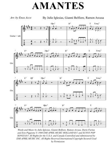 Amantes (arr. Enea Acco)