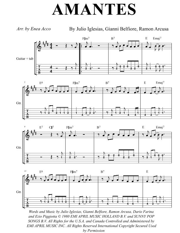 Amantes (arr. Enea Acco)