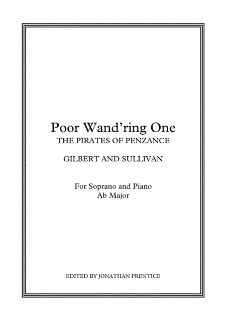 Poor Wand'ring One - The Pirates of Penzance (Ab Major) (arr. Jonathan Prentice)
