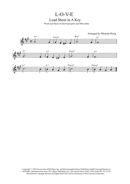 L-O-V-E (arr. Miranda Wong)