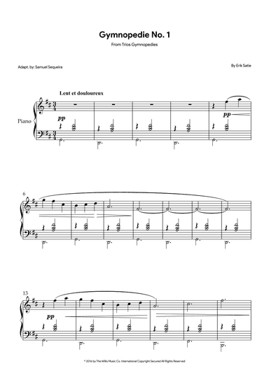 Gymnopedie No. 1 (arr. Samuel Sequeira)