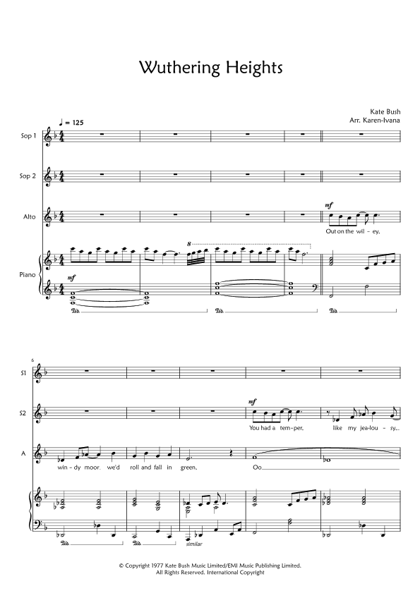 Wuthering Heights (arr. Karen Ivana)