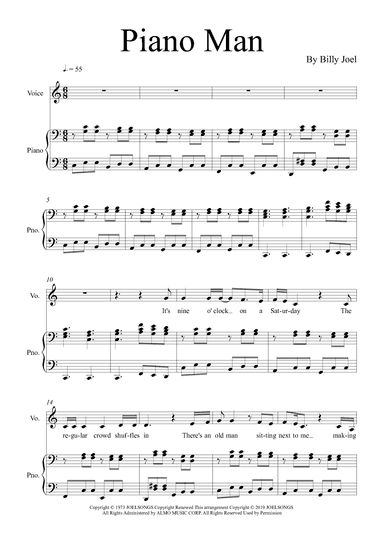 Piano Man (arr. Golden Skull Editions)