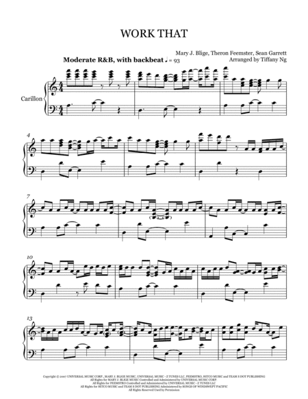 Work That (arr. Tiffany Ng)