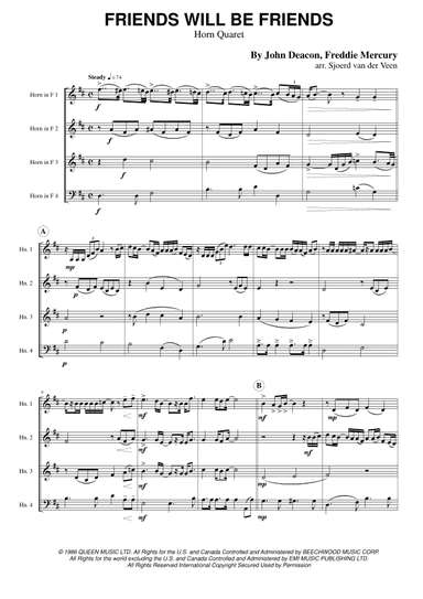 Friends Will Be Friends (arr. Sjoerd van der Veen)